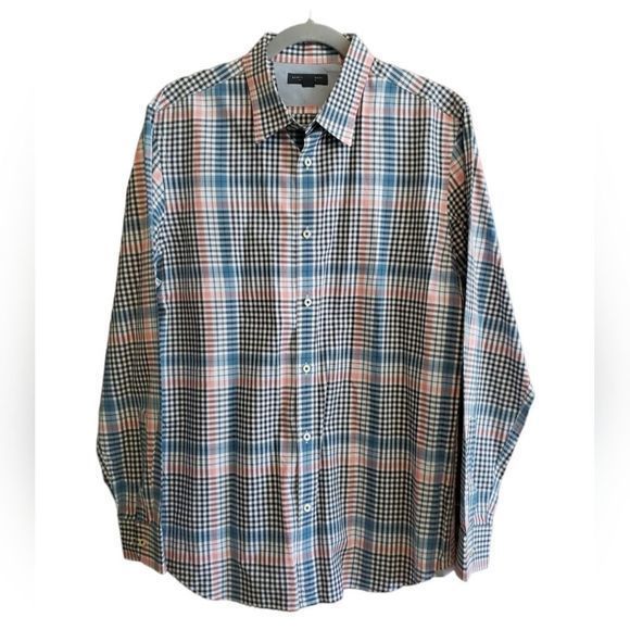 Banana Republic Men's Button-up Plaid Shirt Size Large - Picture 2 of 4